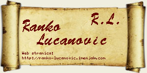 Ranko Lučanović vizit kartica